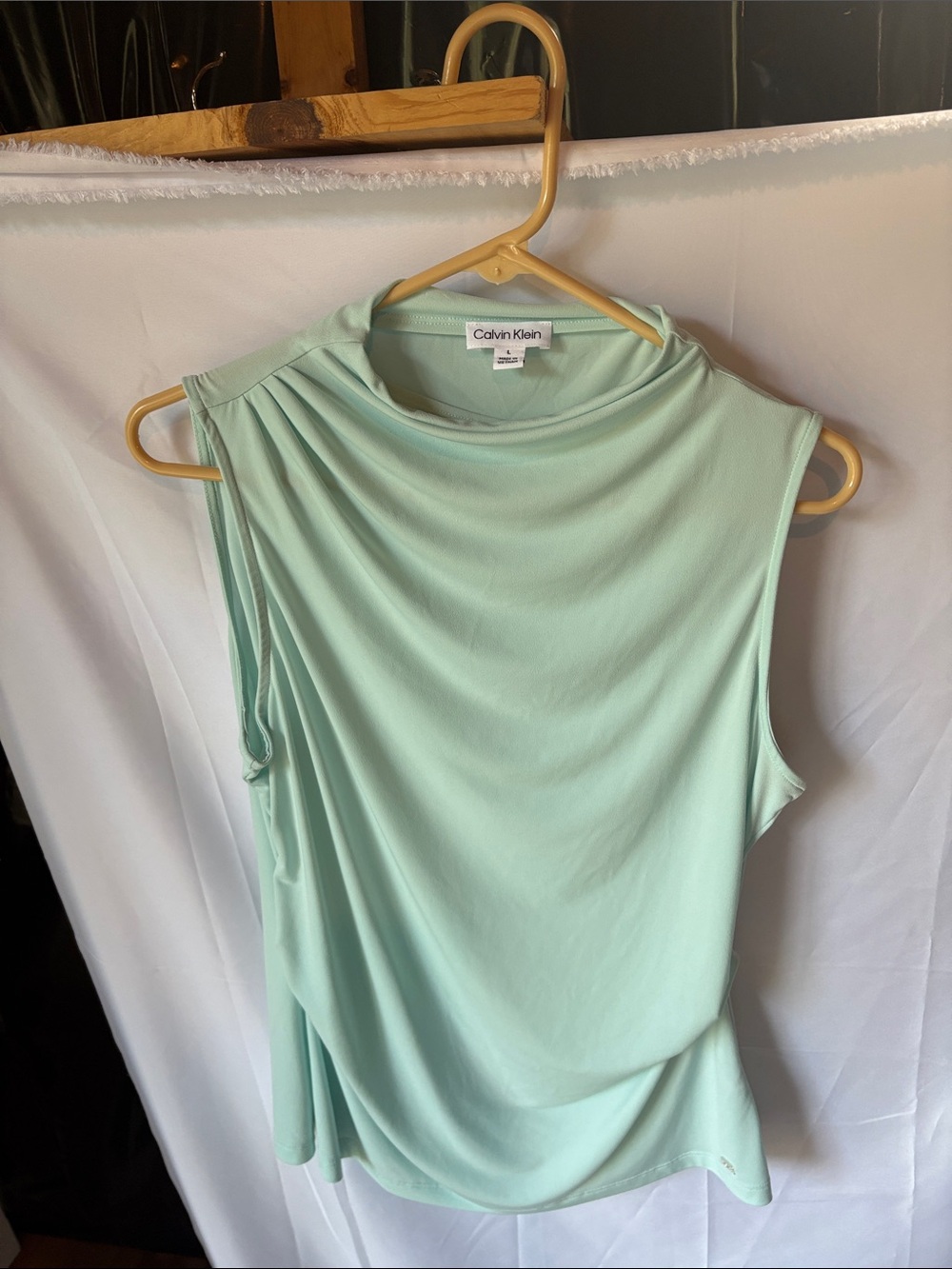 Calvin Klein Mint Green Draped Top